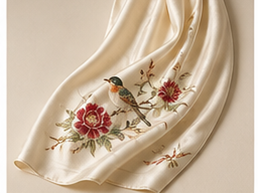 Embroidered silk gift