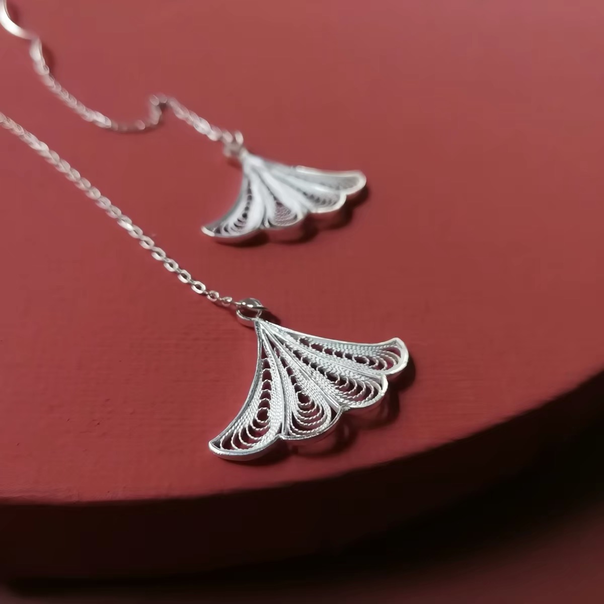 Ginkgo Leaf Silver Filigree Jewelry Set - Jewelry & Accessories wholesale product photo